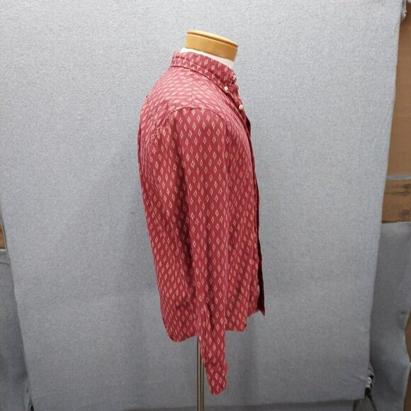 American Eagle Outfitters Classic Fit Rust Geometric Button Shirt Men’s Medium - Picture 3 of 5